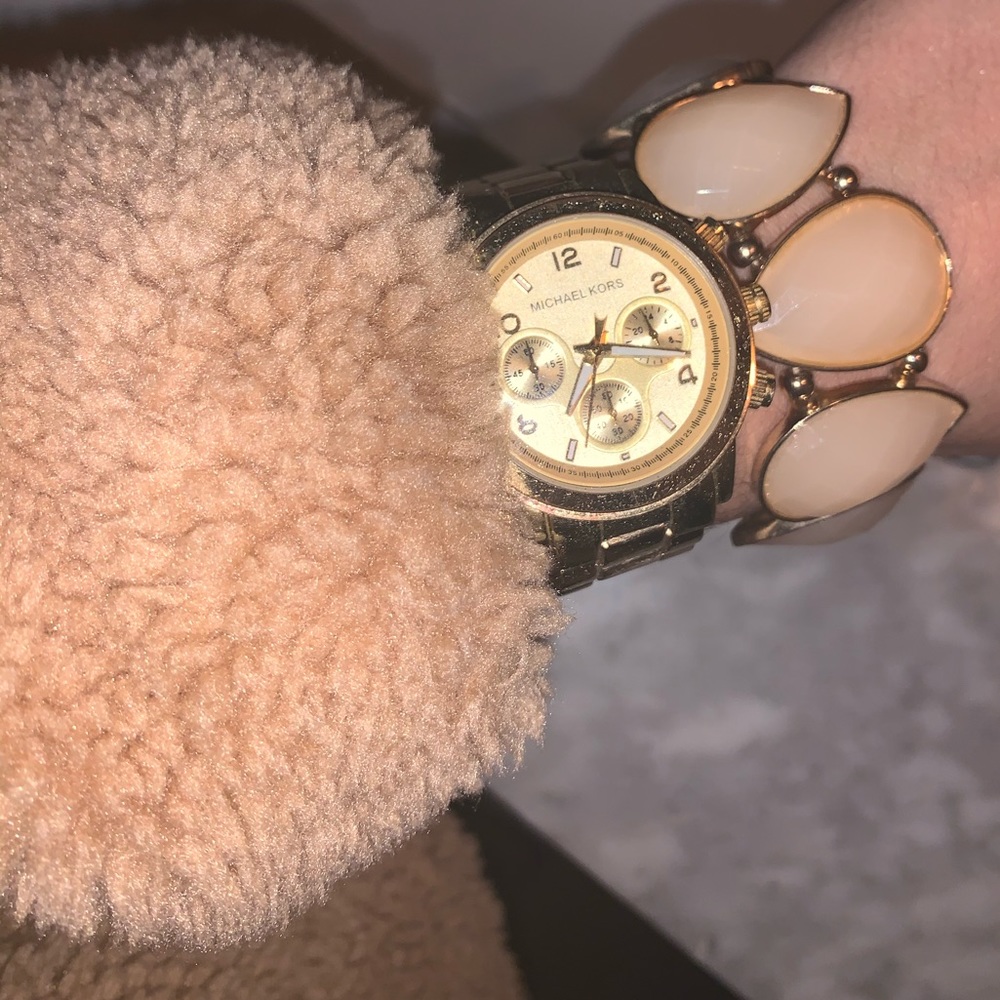 Gold Michael Kors Watch with Blush Pink Bracelet